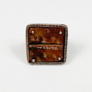 Sterling Silver And Copper Artisan Ring